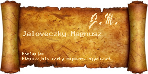 Jaloveczky Magnusz névjegykártya